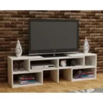 Resizable Extendable Floor Tv Stand- White