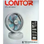 Lontor Rechargeable Mini Fan-mfo26-6 - 2400mAh - 6" - Image 2