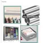 Supreme Steel Mobile Wardrobe With 5 Drawers - Grey - Image 5