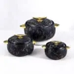 Cooking Casseroles Set 3pcs Insulated 1L 2L 3.5L Food Warmer Cookware with Lunch Box Lid for Hot Pot & Stored Food - Image 2