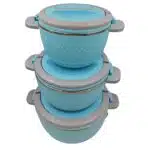 New 3PCS Multi-Capacity Plastic Lunch Box Set with Stainless Steel Food Warmer Inside Dinnerware Set - Image 4