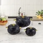 Cooking Casseroles Set 3pcs Insulated 1L 2L 3.5L Food Warmer Cookware with Lunch Box Lid for Hot Pot & Stored Food