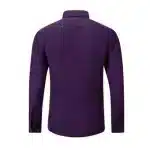 Men's Solid Color Long Sleeve Button Down Lapel Shirt With One Breasted Pocket - Classy purple - Image 2