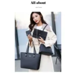 Black 4 In 1 Ladies Shoulder Classic New Arrival Hand Bag - Image 2