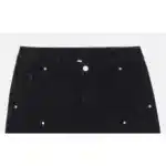 Fw Black Stud Denim Shorts - Image 2