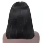 Human Hair blend Straight Wig Blunt Cut - 12inches - Image 2