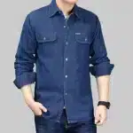 Mens Denim Casual Jeans Shirts - Long Sleeve