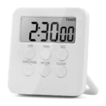 Digital Timer Clock LCD Kitchen Timer - White