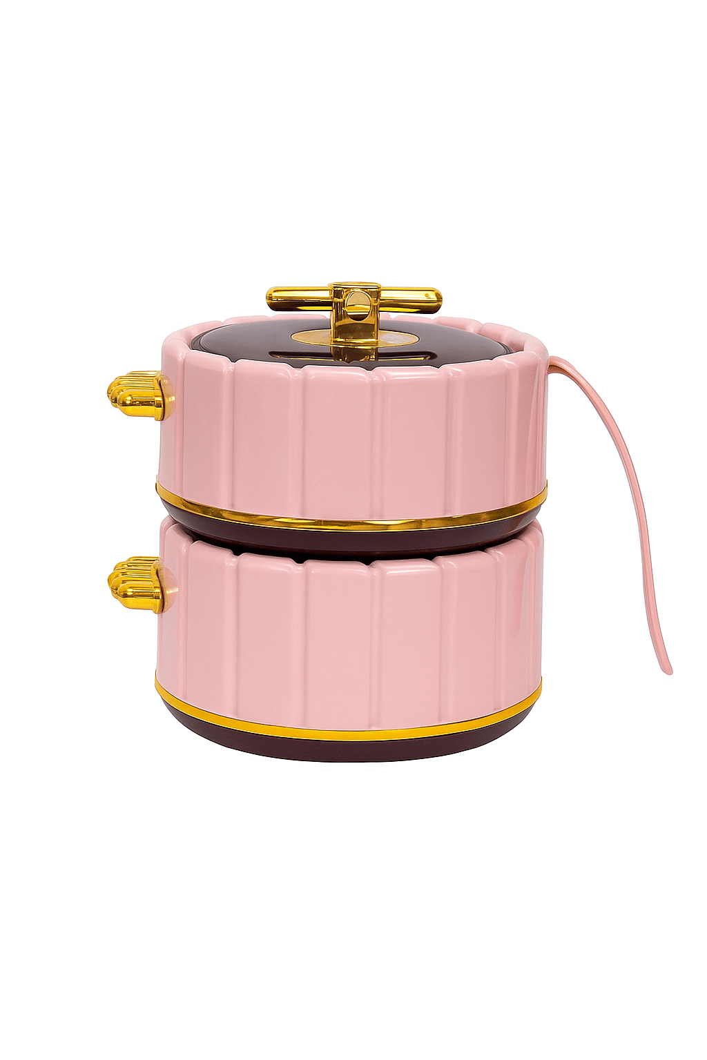 Pastel Pink Tiffin with Gold Accents (1) 2pcs nova Rocket dinner set - Image 1