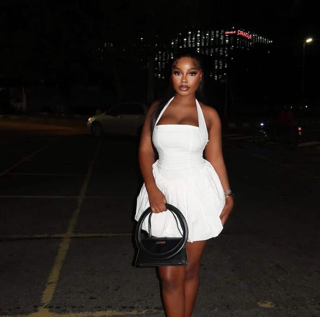 WhatsApp Image 2025-08-12 at 10.56.43 PM Halterneck Puffy White Dress - Image 1