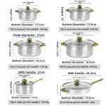 Dessini Stainless Cookware Set Nonstick Cooking Set With Kettle -12pcs - Image 4