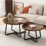 Modern Living Room Center Table - Faux Marble - Mdf Wood - 2 In 1 Walnut