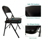 Leather Folding Chair 1pcs - Image 3