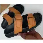 A&S Buckle Brown Slide Footwear - Image 2