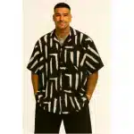 Velmora Noir Stroke Shirt – Abstract Minimal Edition