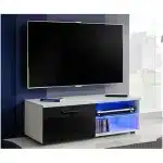 Tv Stand White Black Tv Shelf With LED Light