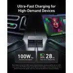 Anker Prime Charger- 200w 6-port Gan Charging Station- Black - Image 2
