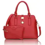 Ladies PU Leather Handbag - Red - 9972