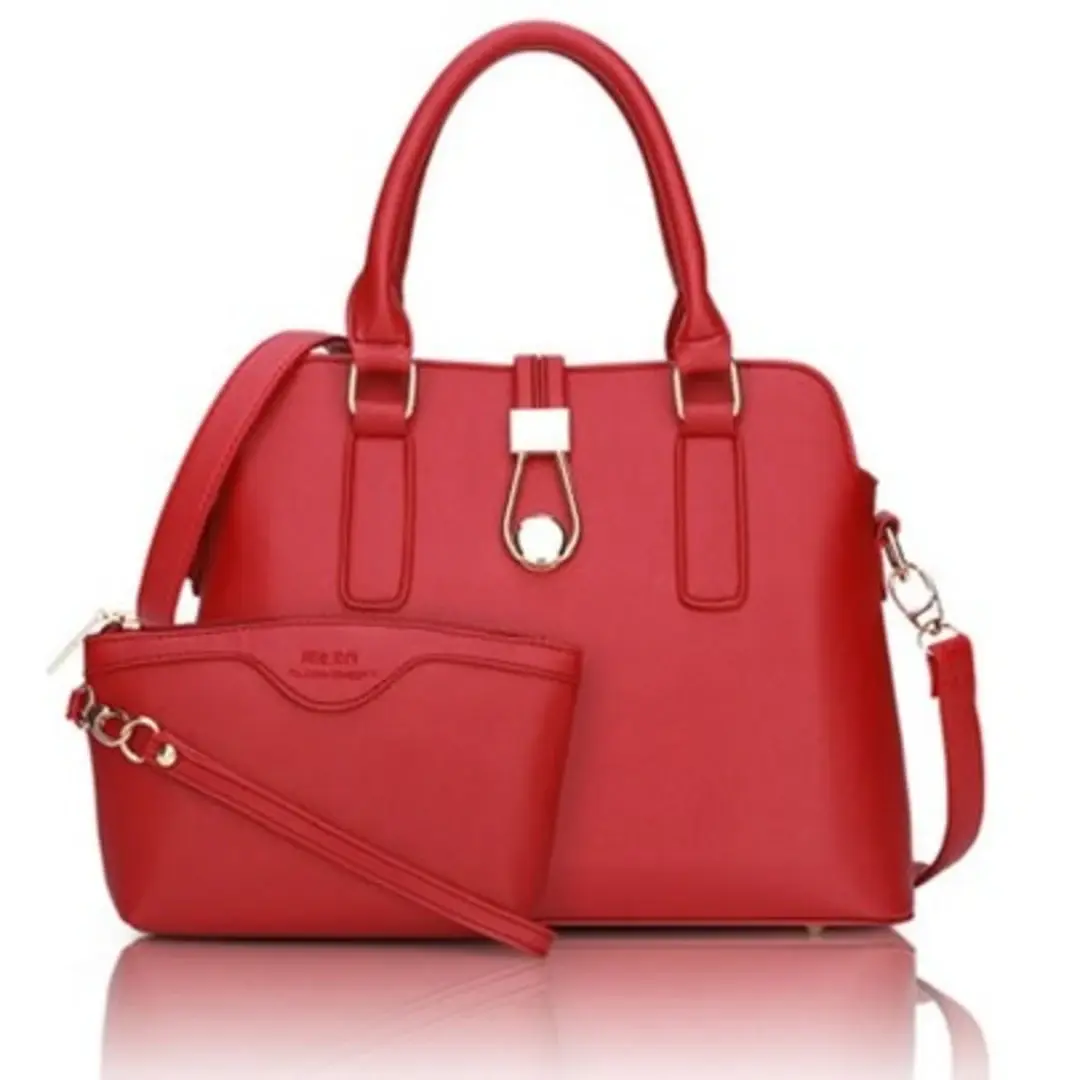 125908_1520265372 Ladies PU Leather Handbag - Red - 9972 - Image 1