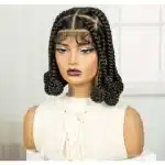 African Inspired Princess Braided Rolled Wig – Black | Ready-to-Wear Synthetic Wig - Image 3