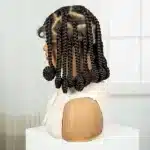 African Inspired Princess Braided Rolled Wig – Black | Ready-to-Wear Synthetic Wig - Image 2