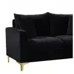 2 Seater Sofa - Black Fabric Compact Modern Living Room Couch - Image 2