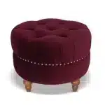 Round Ottoman- 2 Pieces - Wine - Image 3