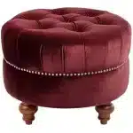 Round Ottoman- 2 Pieces - Wine