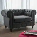 A&S Chesterfield Sofa Chair - Grey