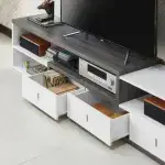 Modern 70'' 3-Drawer Tv Stand - White - Image 3