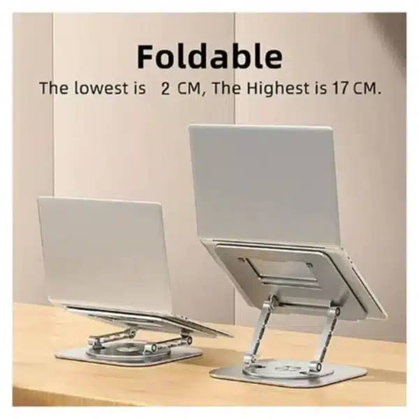 360 Degree Rotatable Laptop Holder / Adjustable Laptop Stand - Aluminum Alloy - Image 2