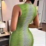 Sexy Sleeveless Striped Dress Women's Cross-Border Dress - Image 4