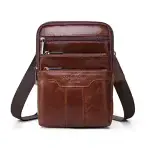 Meigardass - Coral Leather Messenger Bag - Brown