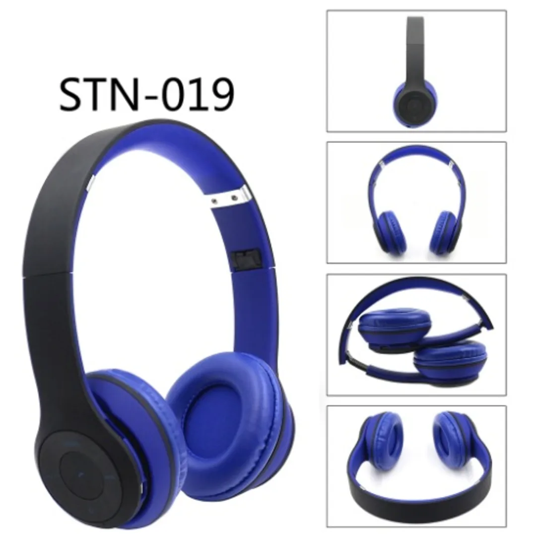120659_1604334803 Foldable Bluetooth Wireless Earphones -Stn-019 -Blue - Image 1