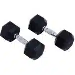 10kg Hexagon Rubber Coated Iron Weight Lifting Dumbbell - Image 2