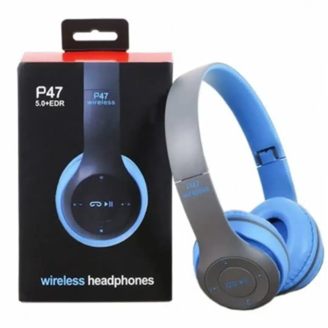 218422_1712699341 P47 Wireless Foldable Headphones - Blue - Image 1