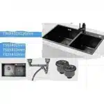 Double Bowl Kitchen Sink With Tap - Image 3