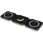 3 In 1 Foldable Wireless Charging Station For Apple Devices Magnetic Charger - Black