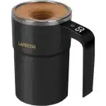 Lepresso Cup With Auto Magnetic Stirring- Touch Control- Stainless Steel - Black