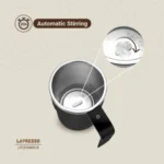 Lepresso Cup With Auto Magnetic Stirring- Touch Control- Stainless Steel - Black - Image 2