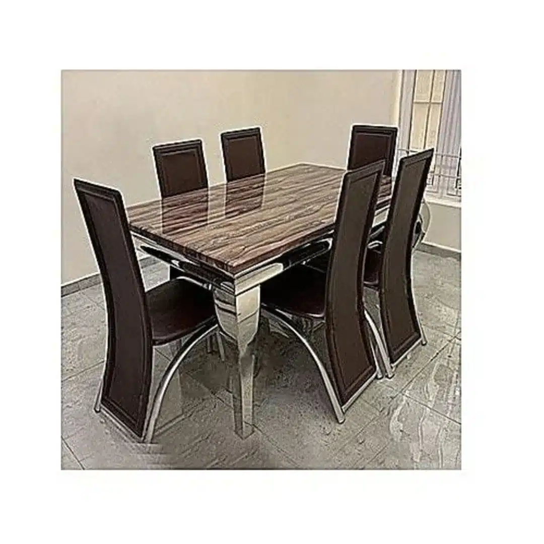 79497_1644853130 G-pearls 6 Seater Marble Dining Set - Image 1