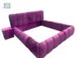 Ucheson 6x6 VelvetCraft Bedframe with Side Drawer – Purple