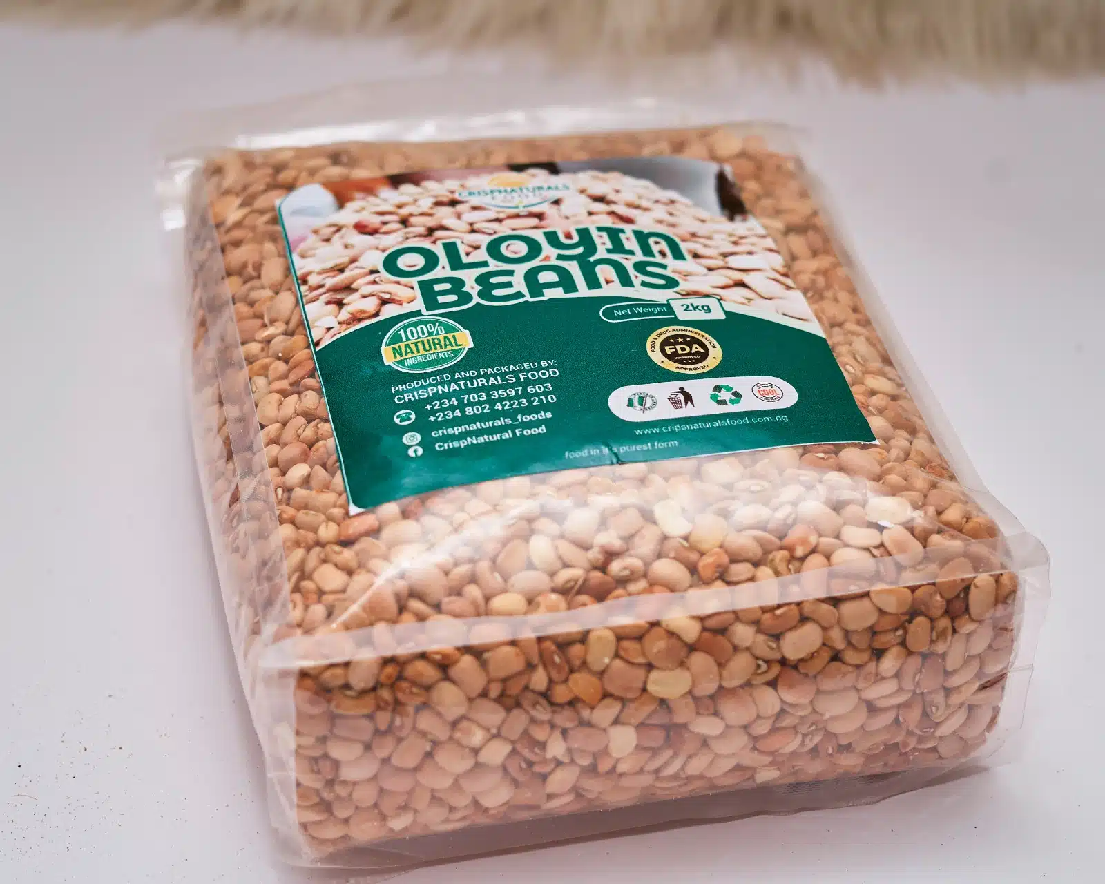 Crip Natural Foods Premium Oloyin Honey Beans – 2kg - Image 1