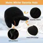 REDESS Men's Fleece Lined Knit Winter - Image 3