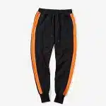 Men's Jogger - Black With Orange Stripe
