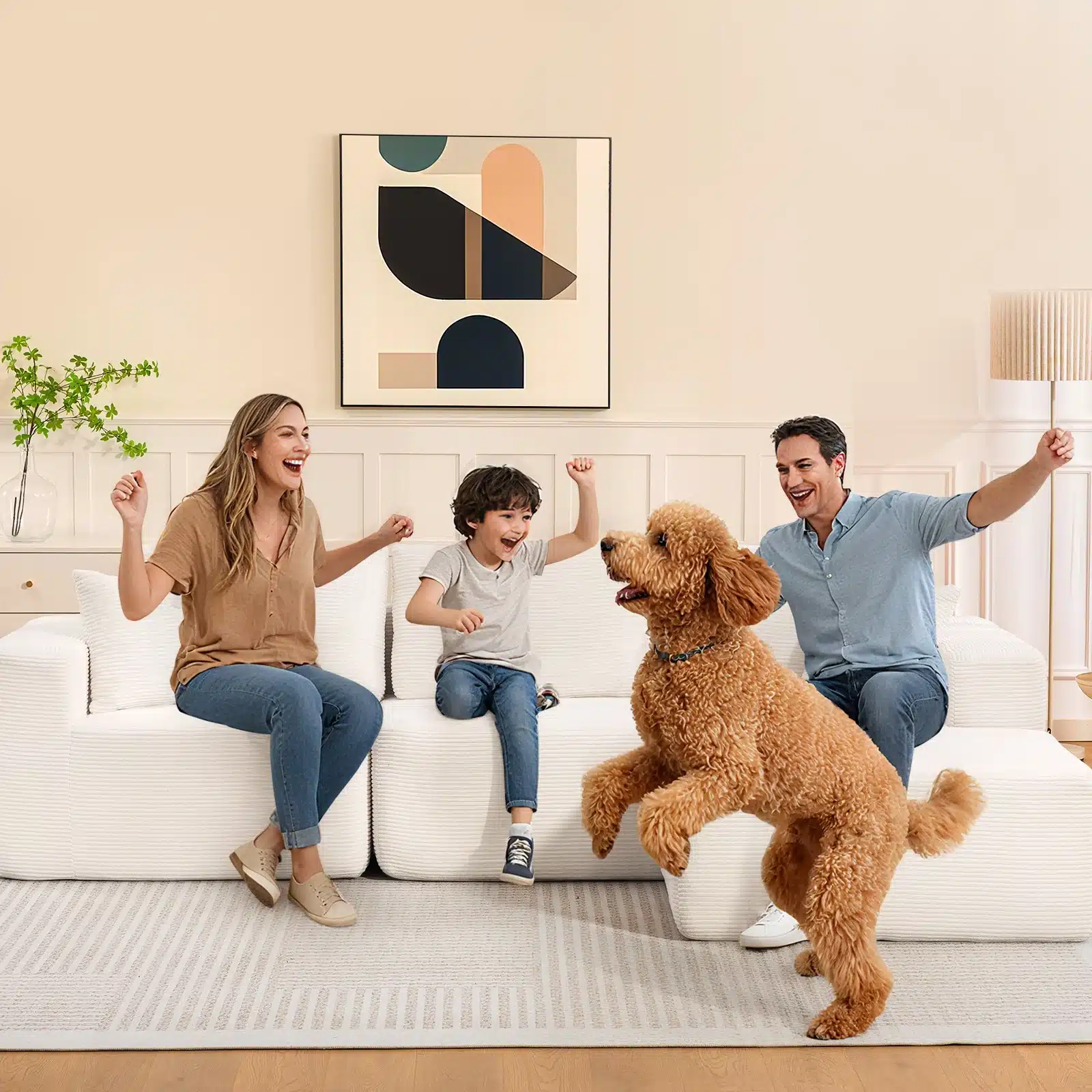 218fa47b-43fd-410e-a368-7dcb6fc1c24c.ae69f7bce6a94c92f6b0f572def77e45 New 108" Plush Corduroy Cloud Couches Sectional Sofa with L-Shaped Modular Boneless Sofa for Living Room - Image 1