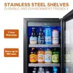 Ca'Lefort 15'' Beverage Refrigerator,Single Zone Beverage Fridge with Stainless Steel Door Frame - Image 2