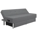Serta Windsor Futon with Storage and Power, Gray Fabric - Image 4