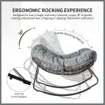 Oversized Papasan Wicker Rocking Chair with Cushion - Image 2