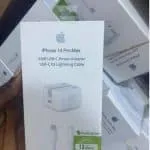 iPhone 14 Pro Max 65W USB-C Power Adapter with USB-C to Lightning Cable – White